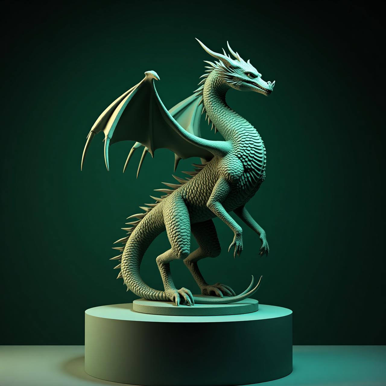 Figura de dragón impresa en 3D